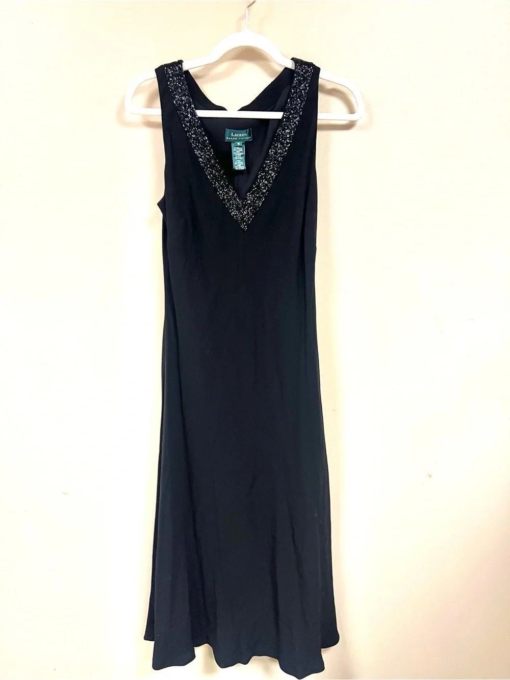 Ralph Lauren Black Beaded Evening Dress